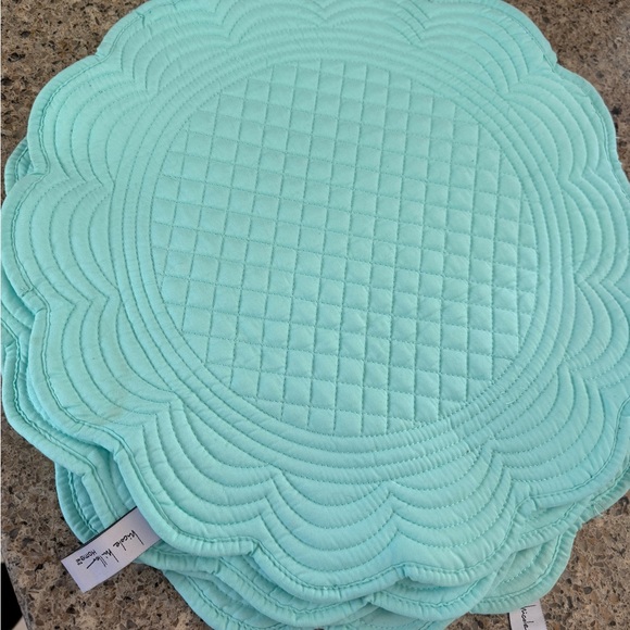Nicole Miller Other - Set of 4 Nicole Miller Aqua Quilted Placemats